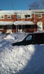 Snowzilla 2016 Front and car the morning after